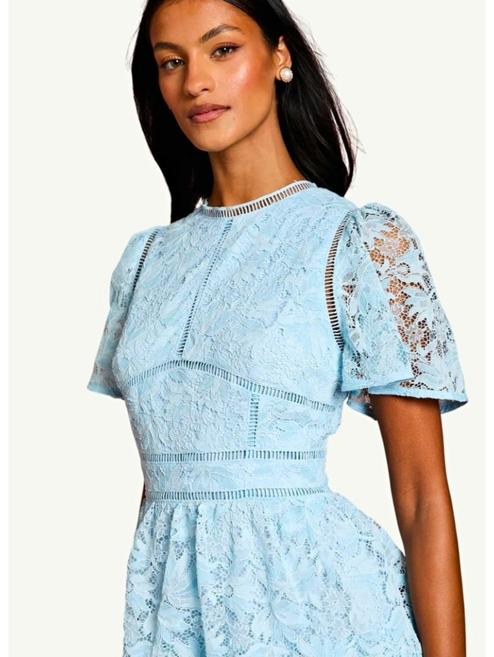 NORDSTROM COAST MidiPetite Flutter Sleeve Tiered Midi Dress SZ 2